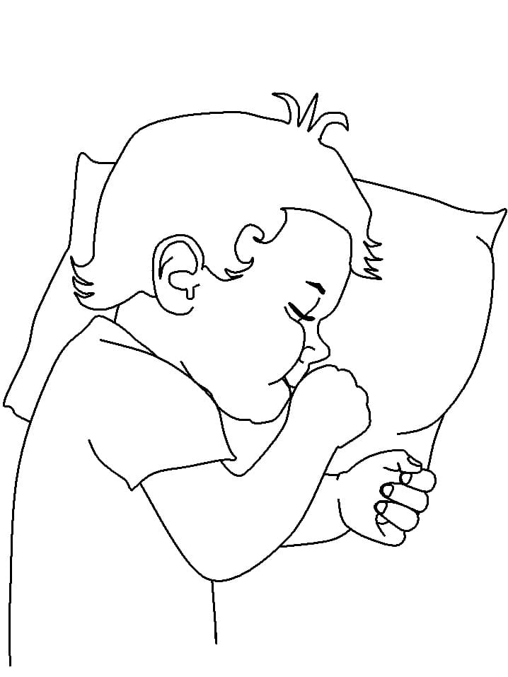 sleeping baby coloring page