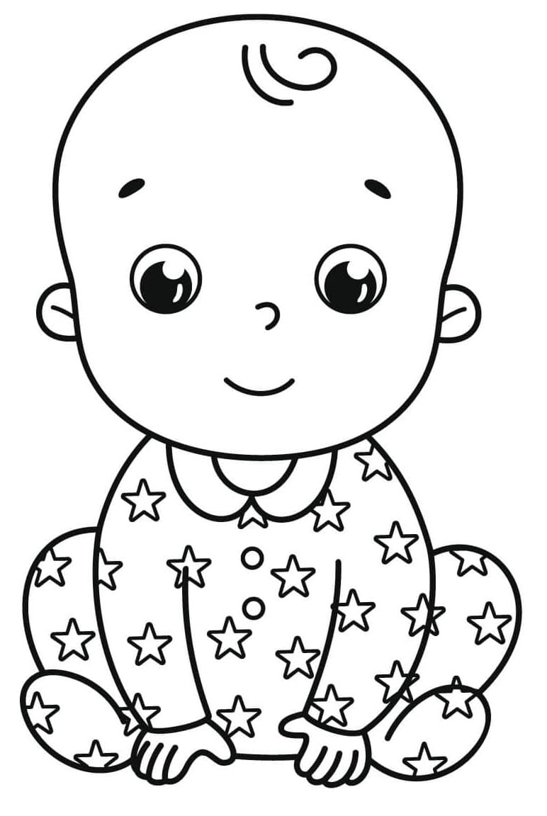Baby Boy Smiles Coloring Page   Free Printable Coloring Pages for Kids