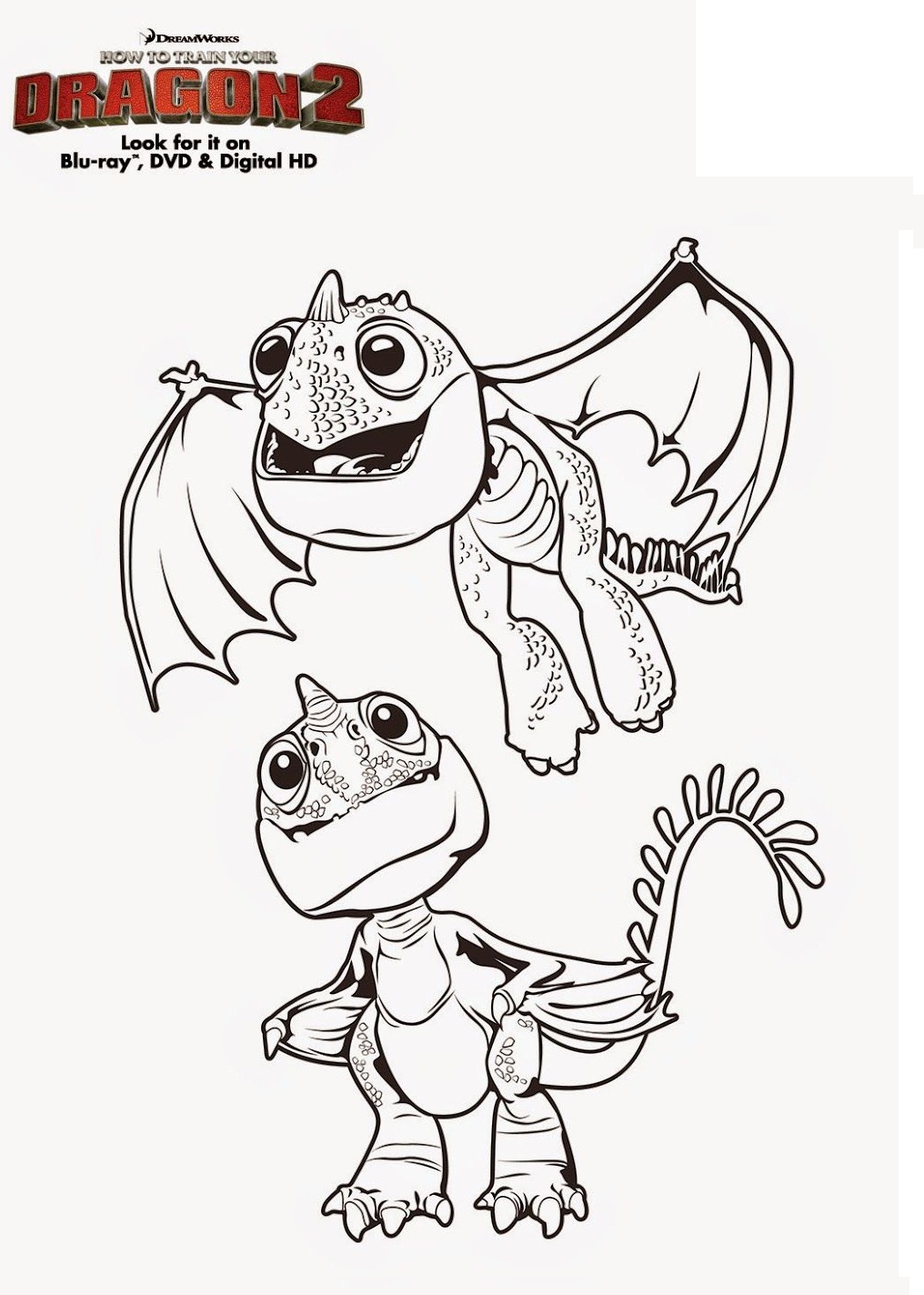 Baby Dragons Coloring Page - Free Printable Coloring Pages for Kids