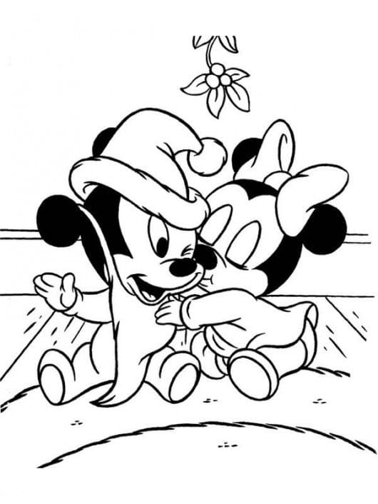 Baby Mickey and Minnie Mouse Coloring Page - Free Printable Coloring Pages  for Kids