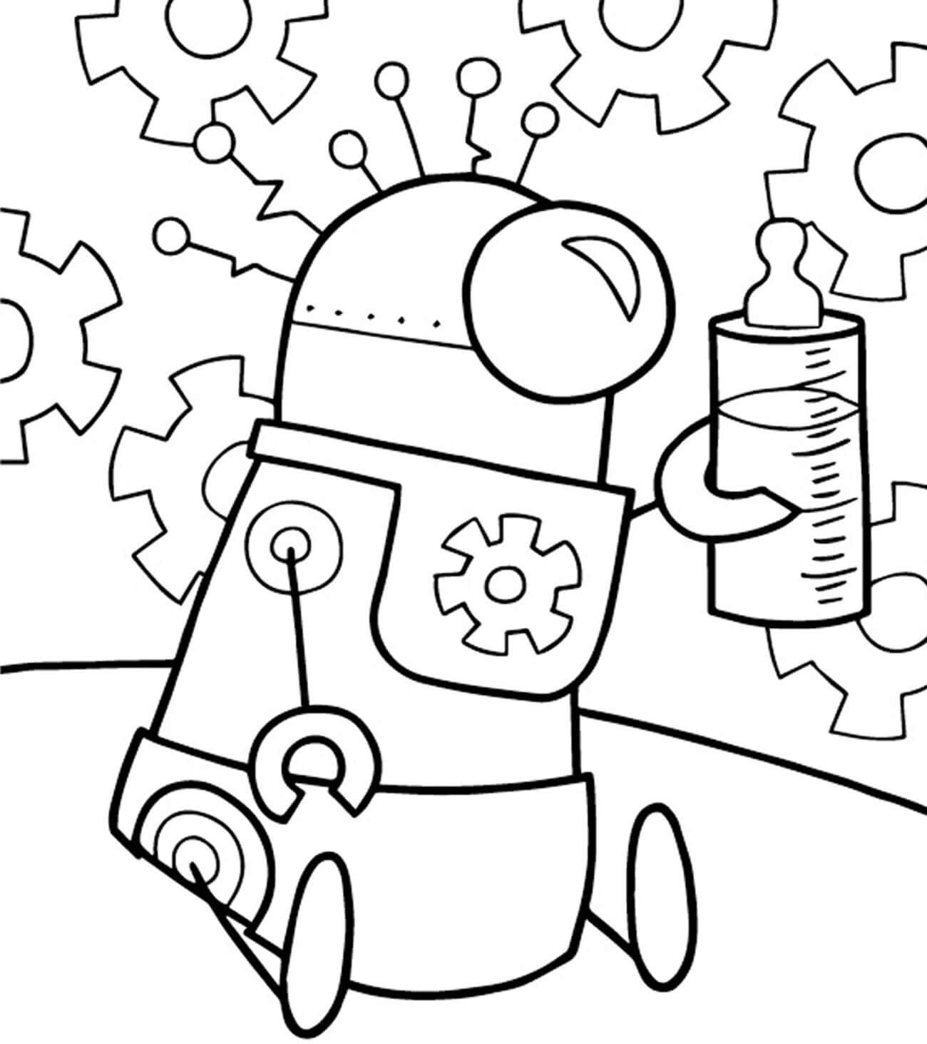 baby robot coloring page free printable coloring pages for kids