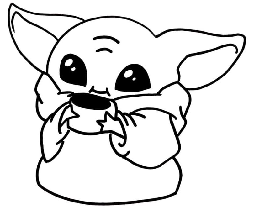 Unhappy Baby Yoda Coloring Page - Free Printable Coloring Pages for Kids