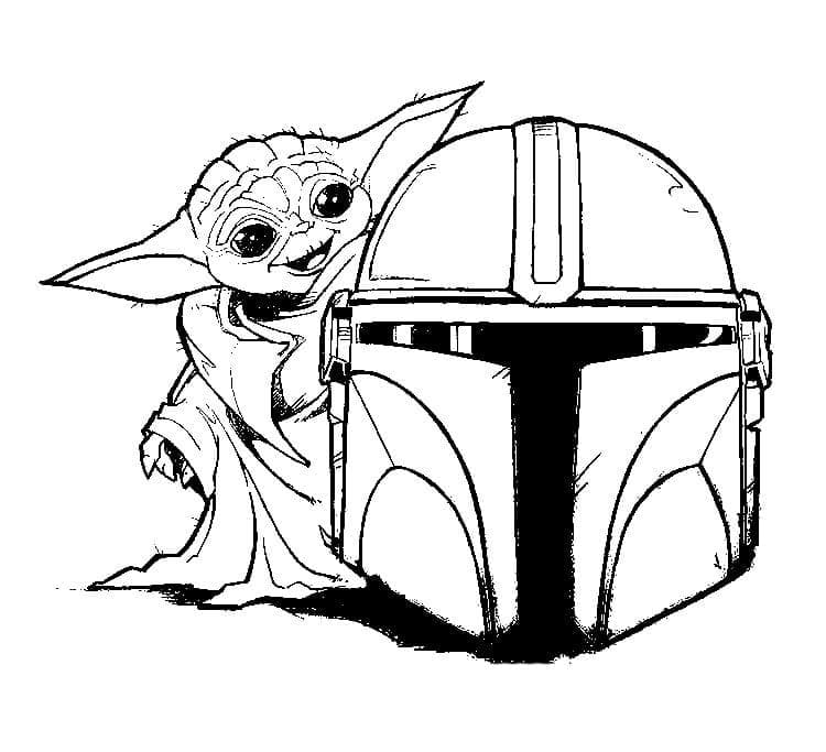 Baby Yoda and Helmet