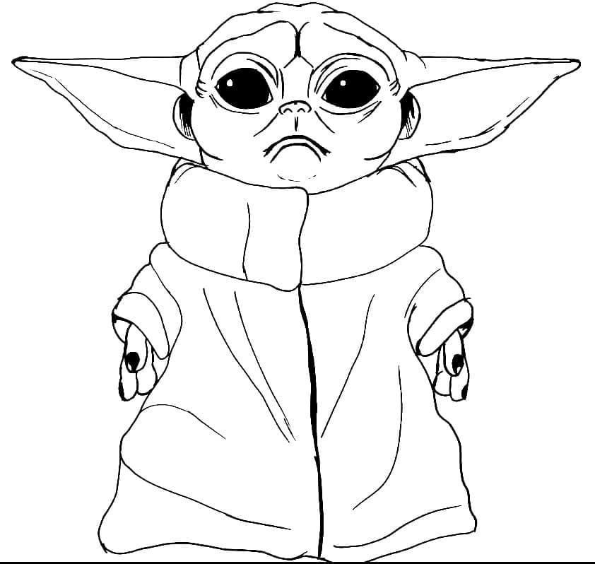 Animated Baby Yoda Coloring Page - Free Printable Coloring Pages for Kids