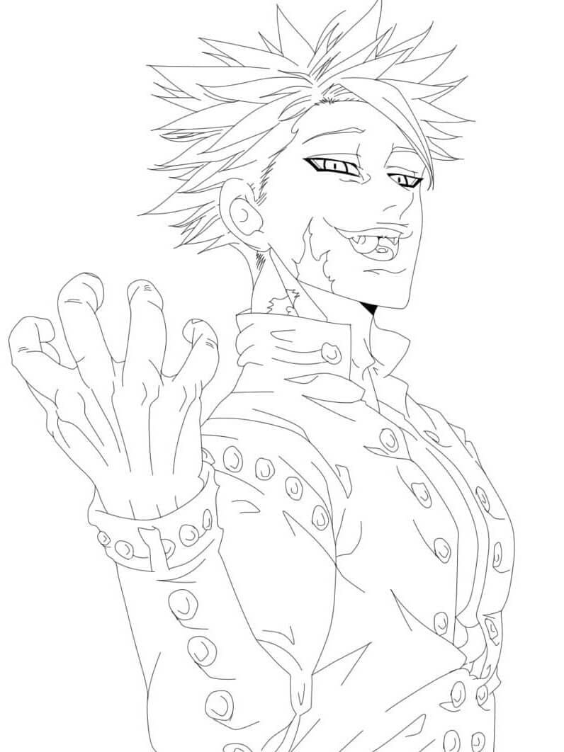 Ban from The Seven Deadly Sins Coloring Page   Free Printable ...