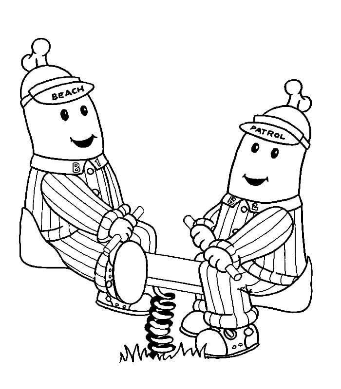 Bananas in Pyjamas 3 Coloring Page - Free Printable Coloring Pages for Kids