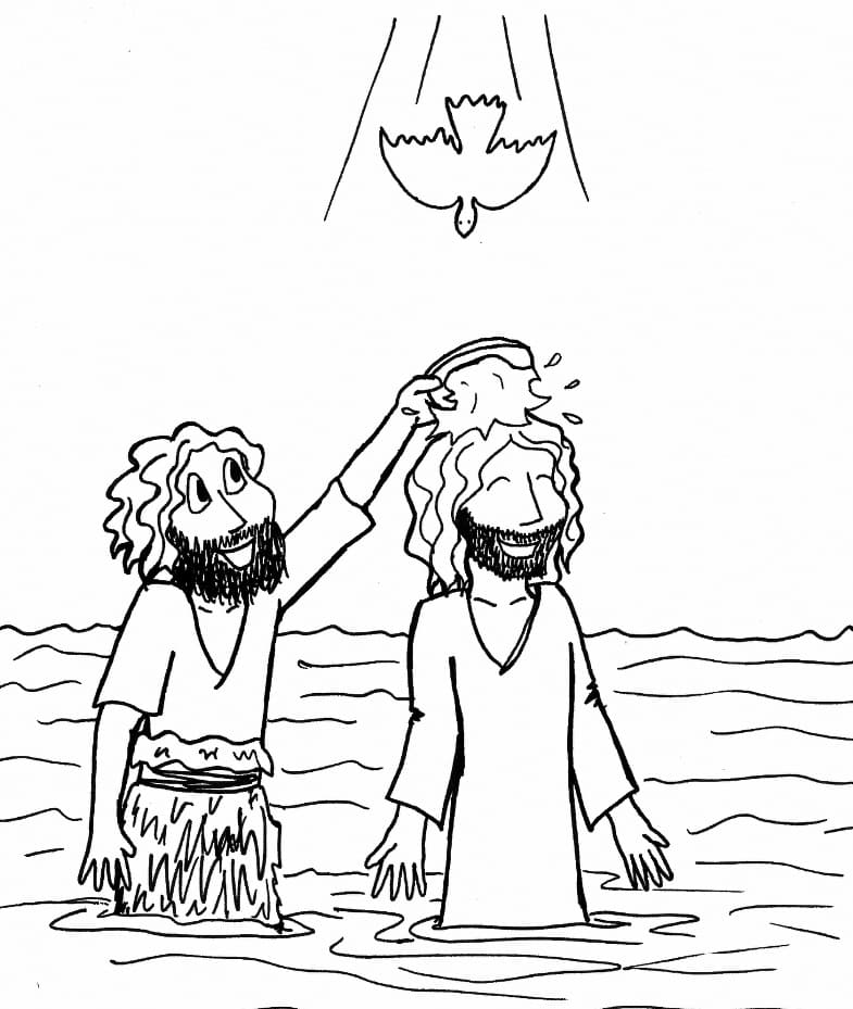 Baptism of Jesus Christ Coloring Page - Free Printable Coloring Pages for  Kids