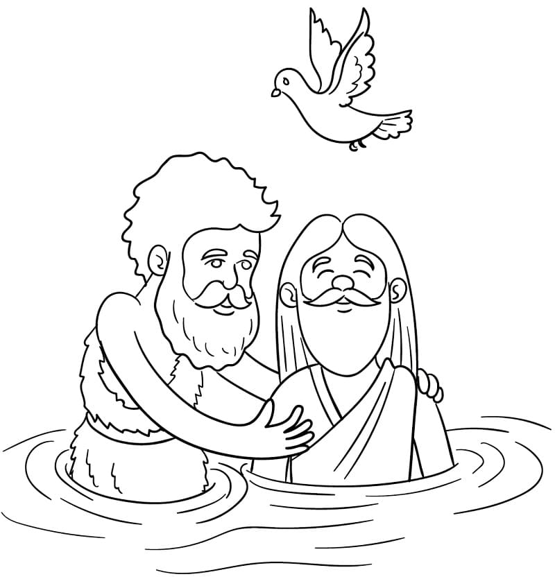 Baptism of Jesus Free Printable Coloring Page - Free Printable Coloring  Pages for Kids