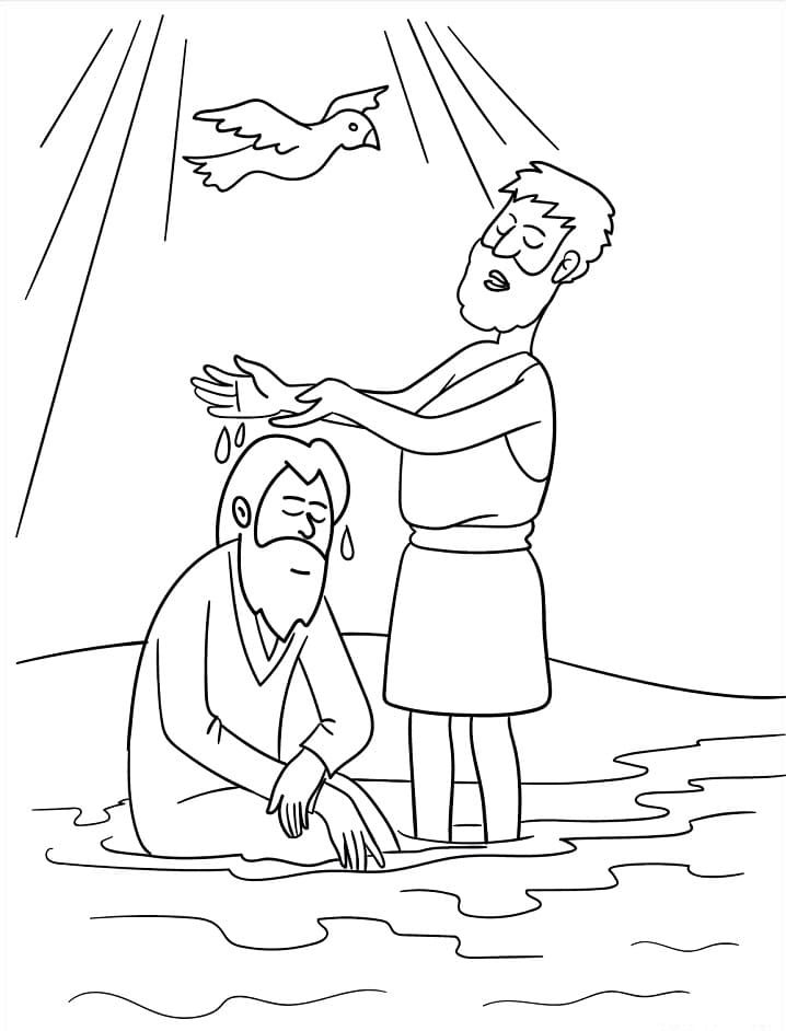 Baptism of Jesus Printable Coloring Page - Free Printable Coloring Pages  for Kids