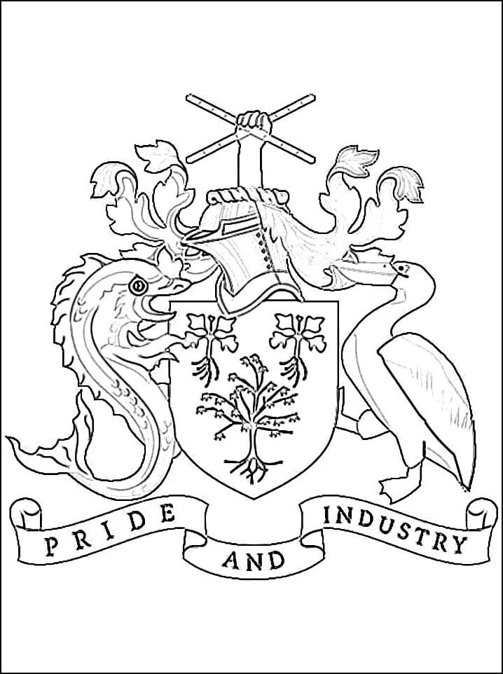 Barbados Coat of Arms Coloring Page - Free Printable Coloring Pages for