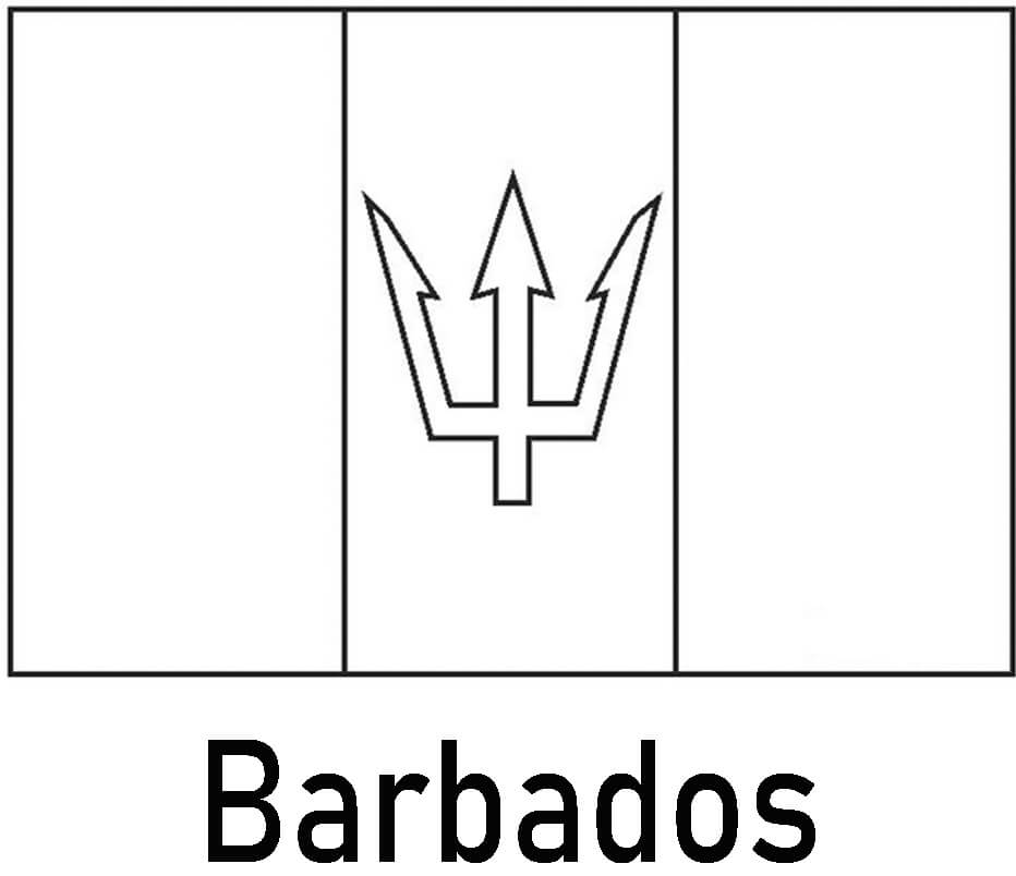 Barbados s Flag Coloring Page Free Printable Coloring Pages For Kids