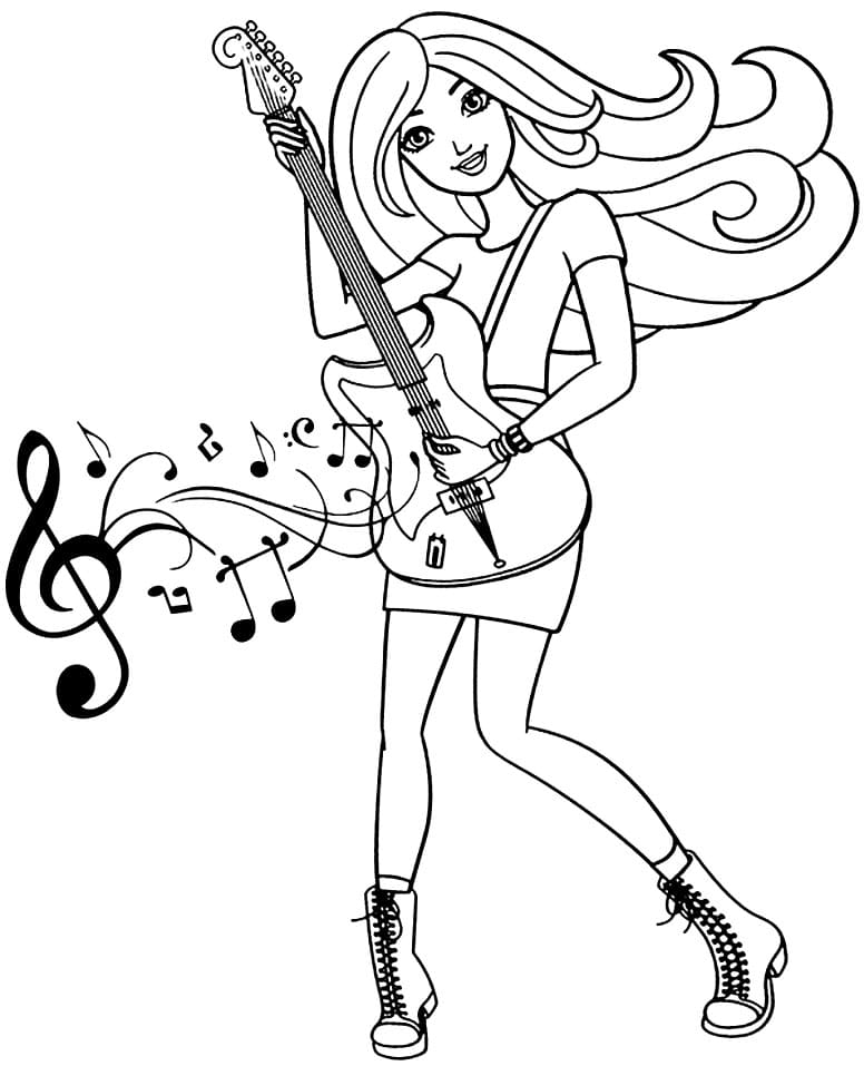 barbie and the rock star coloring pages