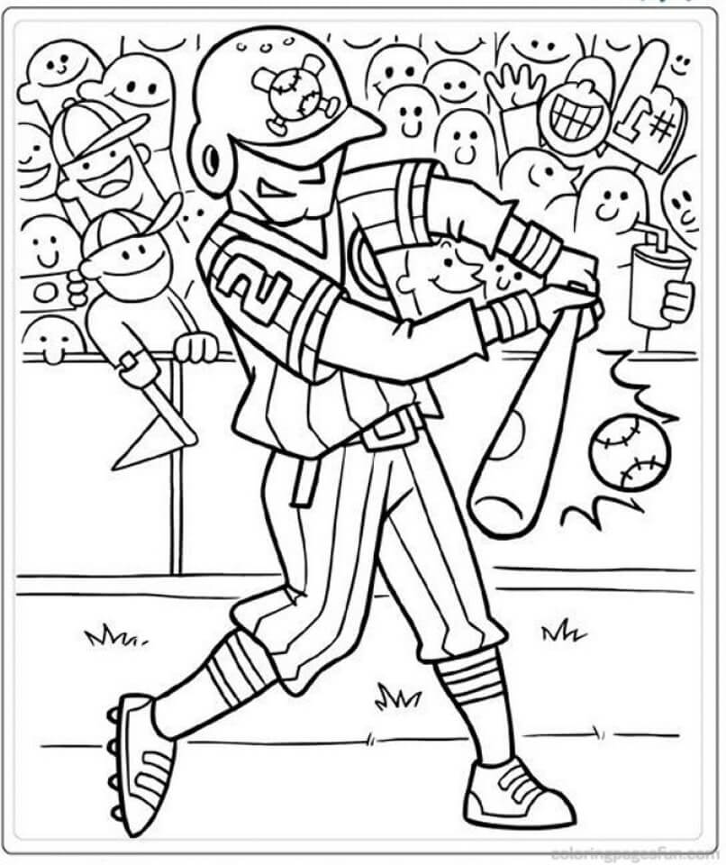 baseball player 2 coloring page free printable coloring pages for kids