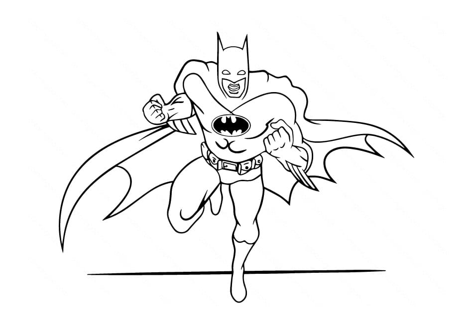 Batman Attacking Coloring Page - Free Printable Coloring Pages for Kids