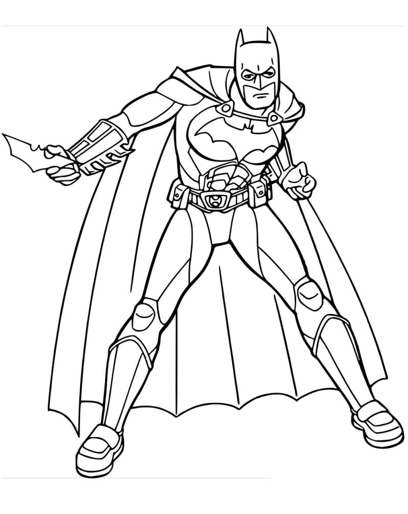 Batman with Batarang Coloring Page   Free Printable Coloring Pages ...
