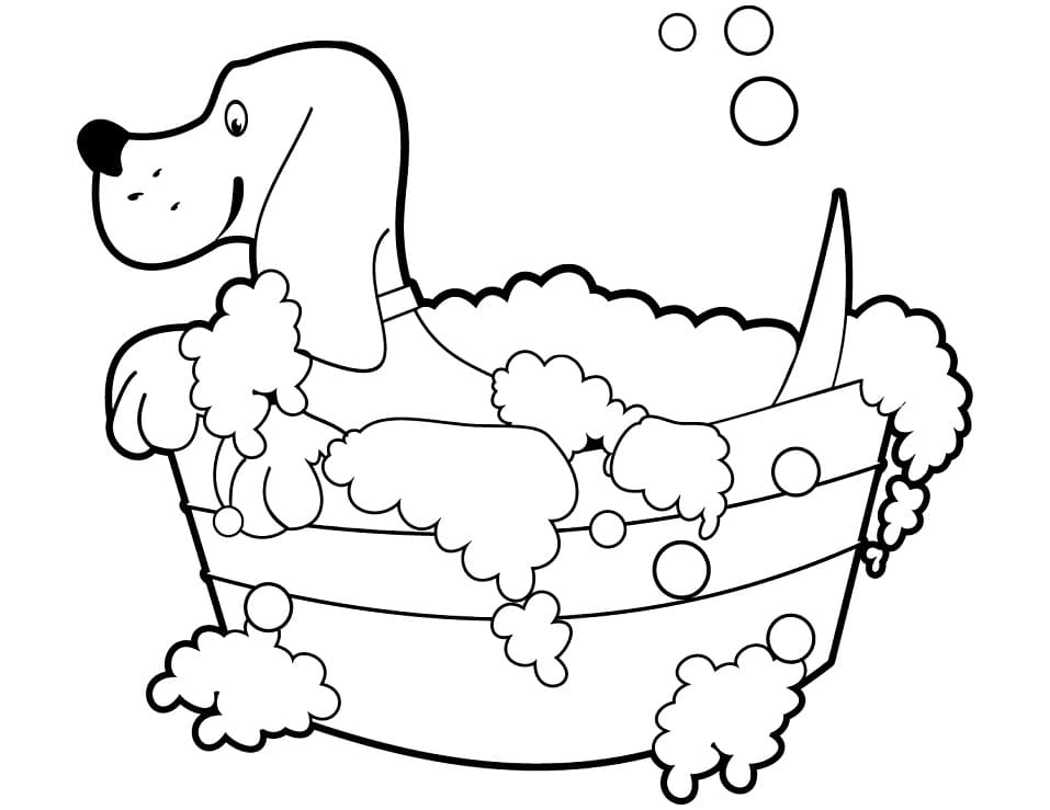 Beagle Taking Bath