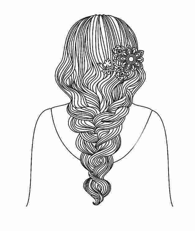 Premium Vector  Coloring book for adults girl with braided hairstyle  vector black contour image on a white background