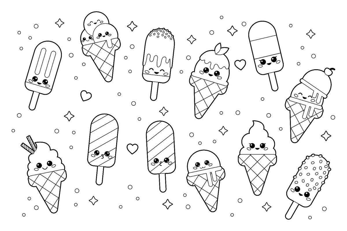 Beautiful Ice Cream Coloring Page   Free Printable Coloring Pages ...