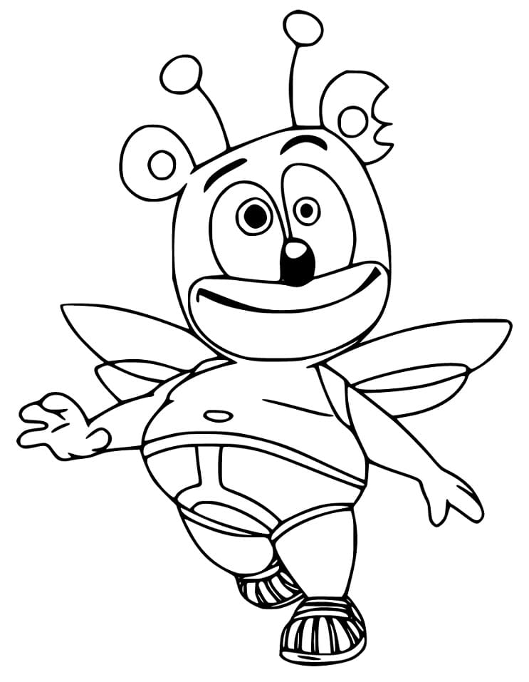 Bee Gummy Bear Coloring Page - Free Printable Coloring Pages for Kids