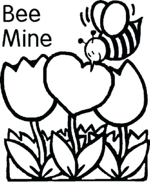 Bee Mine Valentine Card Coloring Page Free Printable Coloring Pages