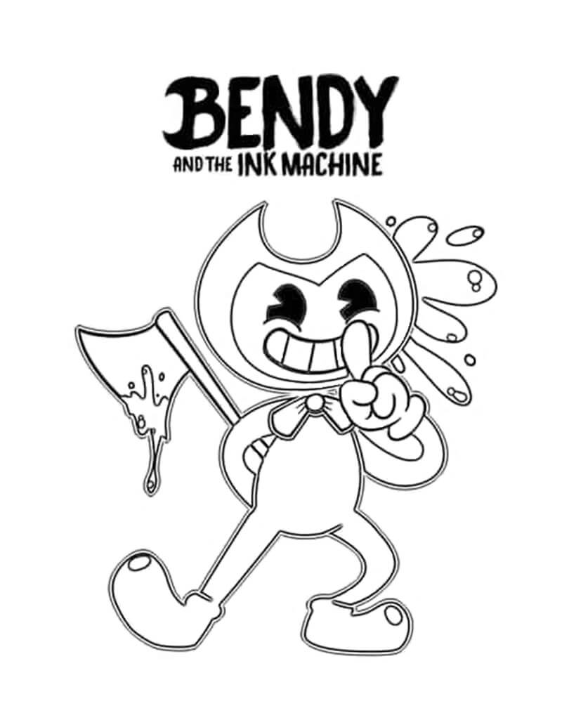 Bendy 2 Coloring Page Free Printable Coloring Pages for Kids