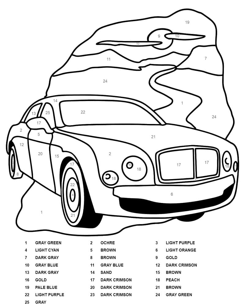 Bentley Mulsanne Car Color by Number