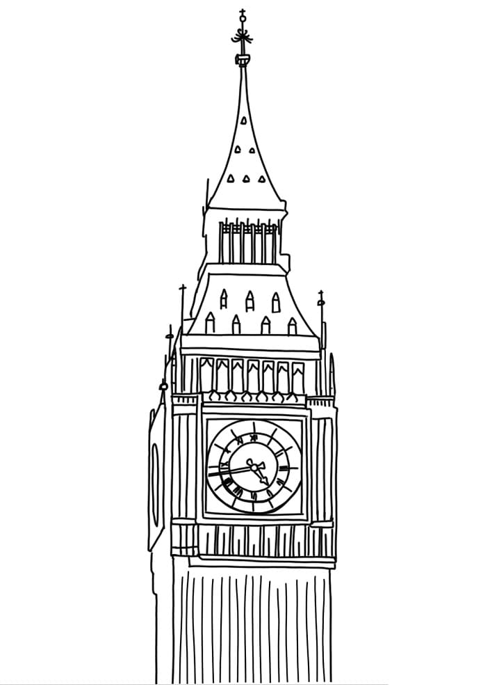 Nice Big Ben Coloring Page - Free Printable Coloring Pages for Kids