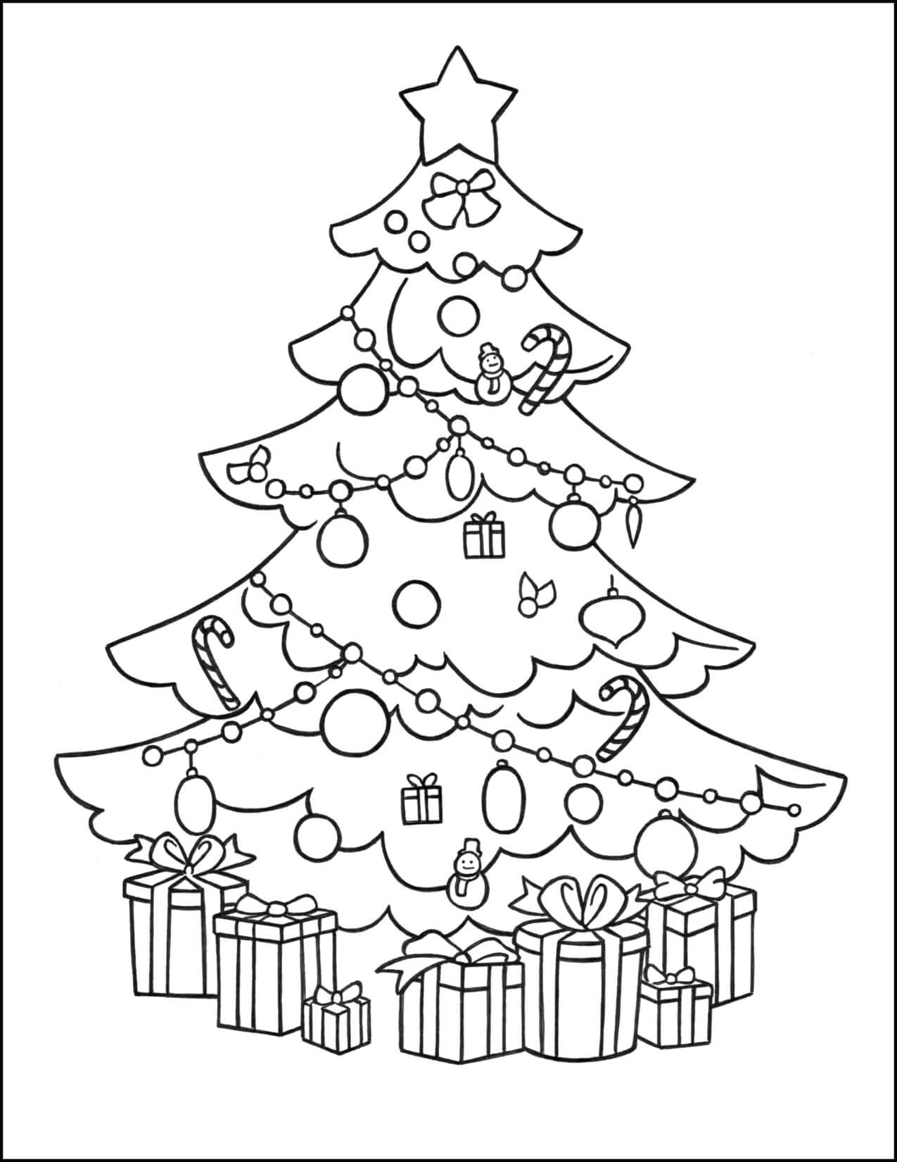 Christmas Tree Printable Colouring Pages