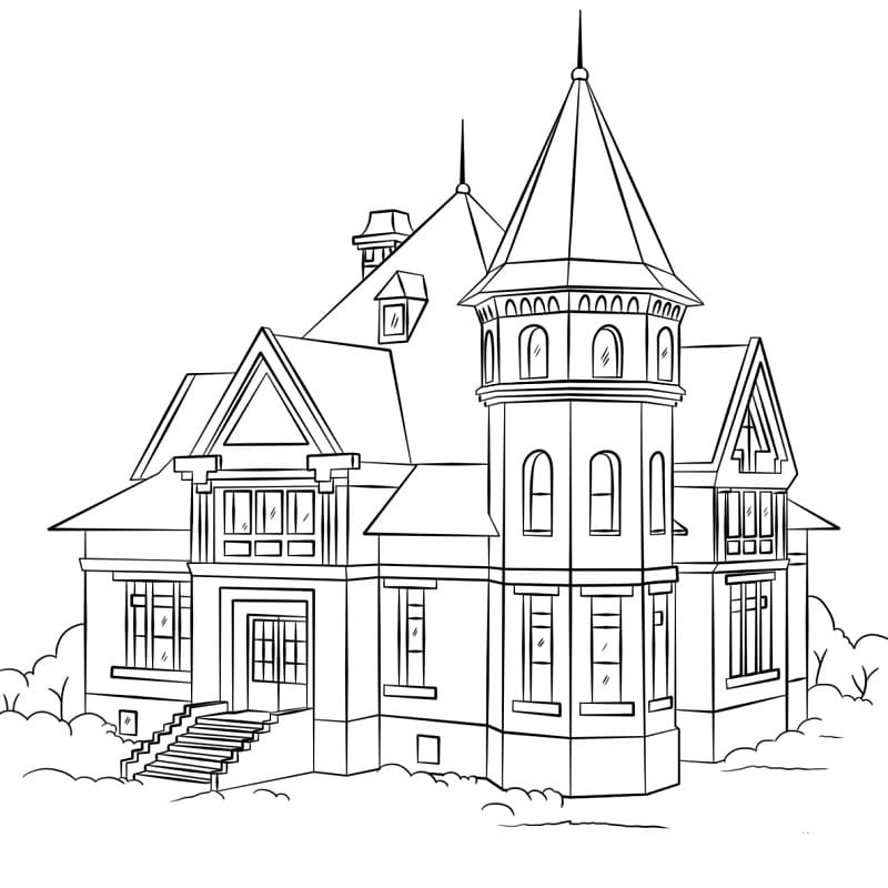 Modern Mansion Coloring Page Free Printable Coloring Pages For Kids