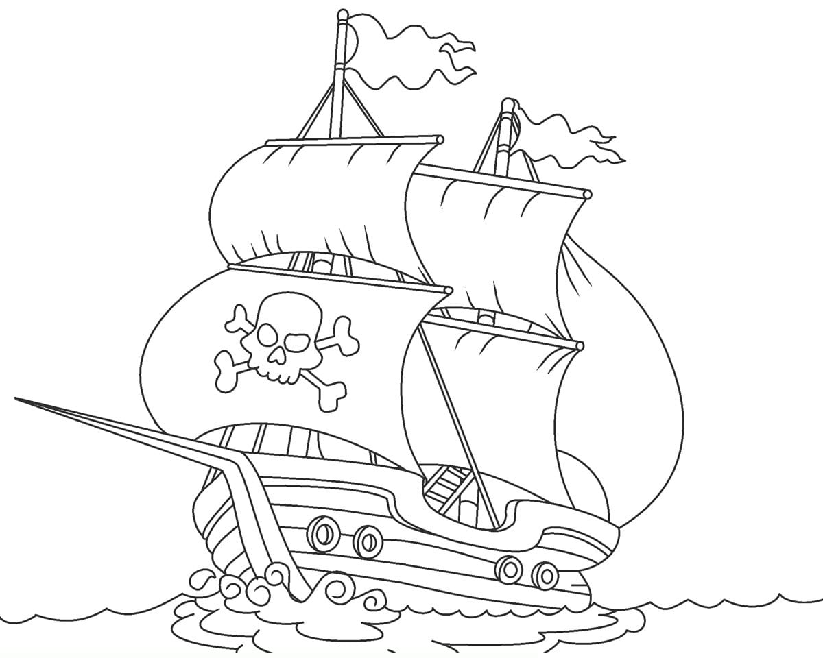 Big Pirate Ship - Coloring Pages