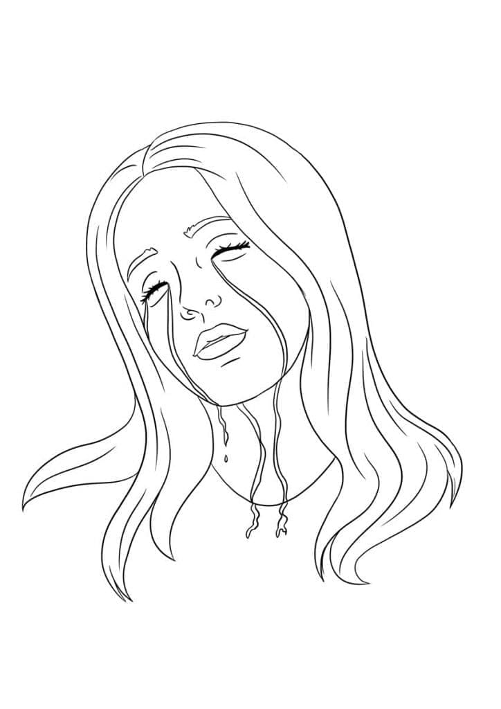 Billie Eilish is Smiling Coloring Page - Free Printable Coloring Pages ...