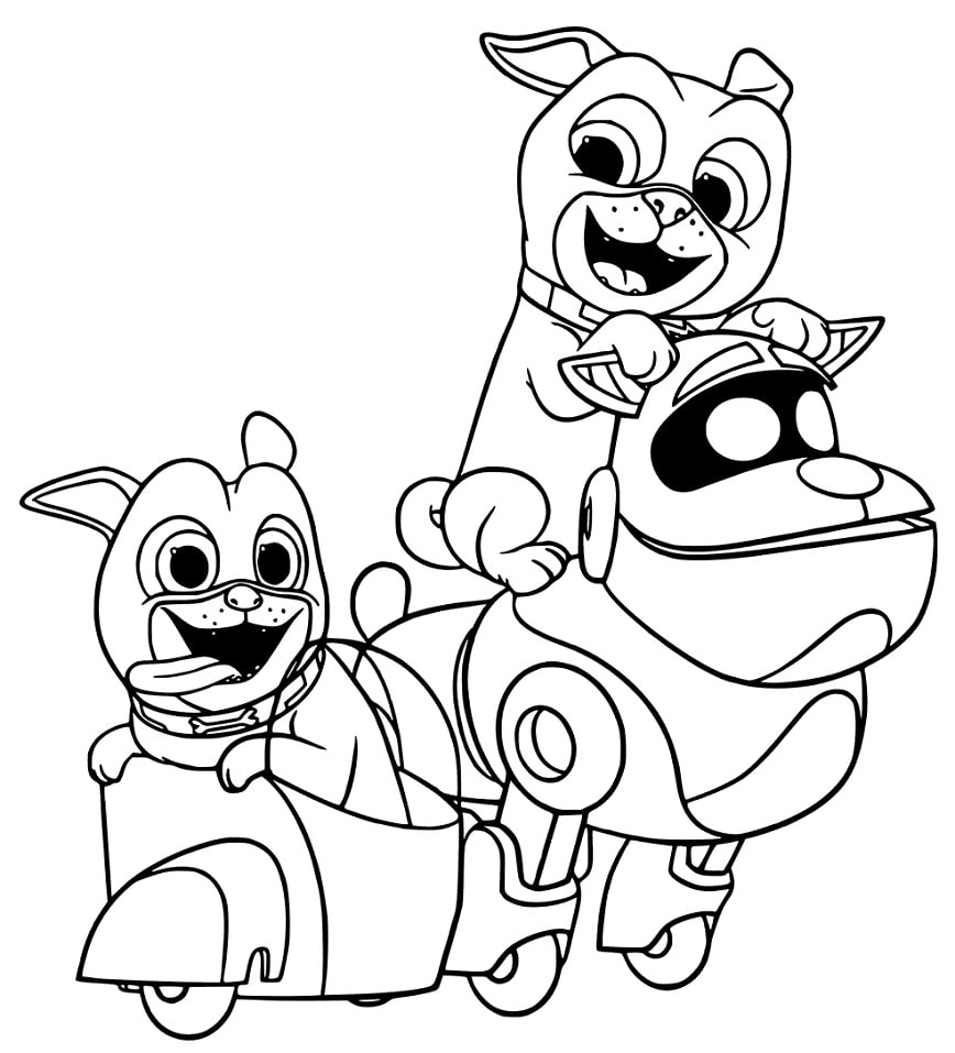 Bingo and Rolly 1 Coloring Page - Free Printable Coloring Pages for Kids