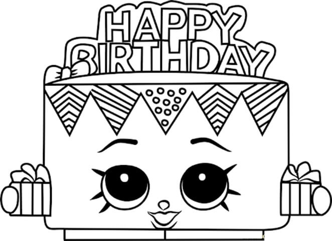 Birthday Betty Shopkins Coloring Page - Free Printable Coloring Pages
