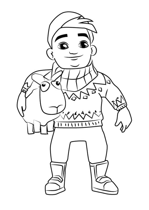 Frizzy from Subway Surfers Coloring Page - Free Printable Coloring