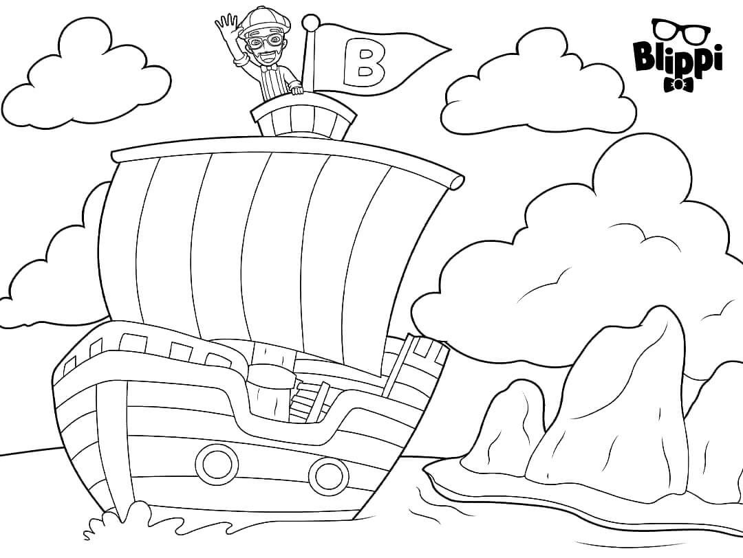 Download Blippi On Pirate Ship Coloring Page Free Printable Coloring Pages For Kids