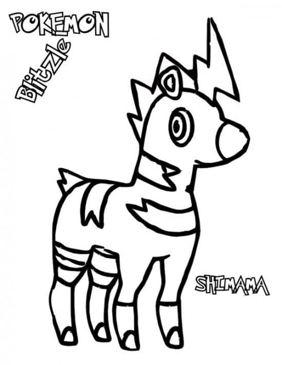 blitzle coloring page hard pokemon