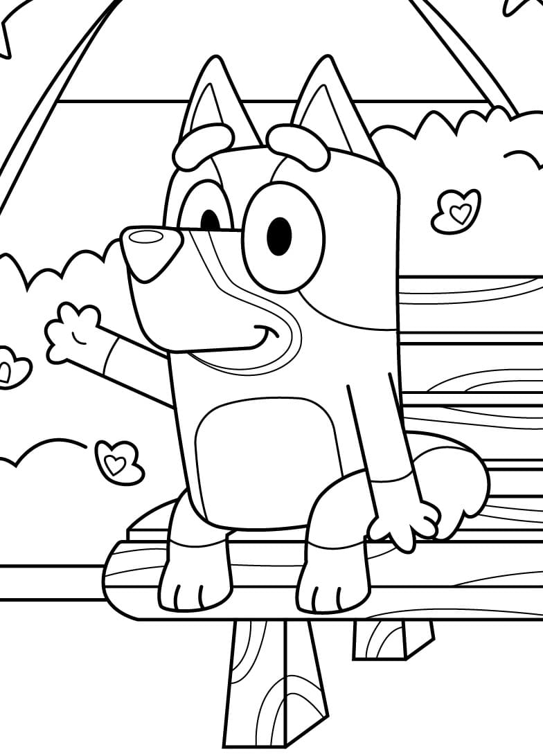 Bluey Smiles Coloring Page   Free Printable Coloring Pages for Kids