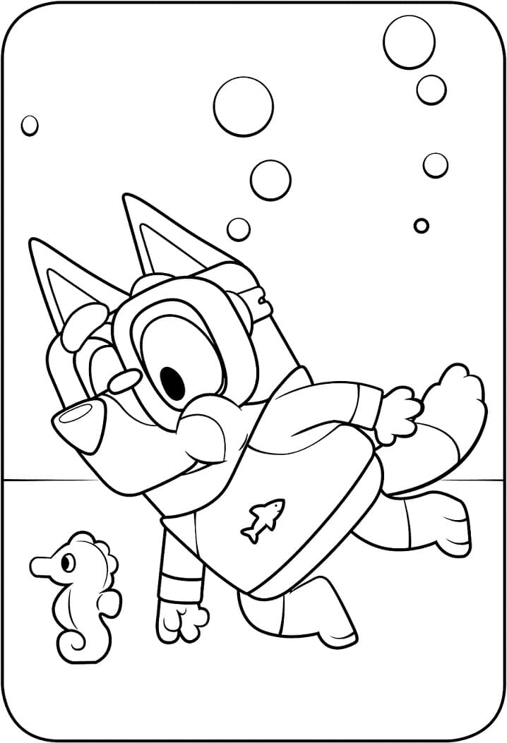 Spitz Judo from Bluey Coloring Page - Free Printable Coloring Pages for