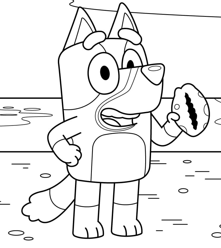 Bluey on the Beach Coloring Page   Free Printable Coloring Pages ...