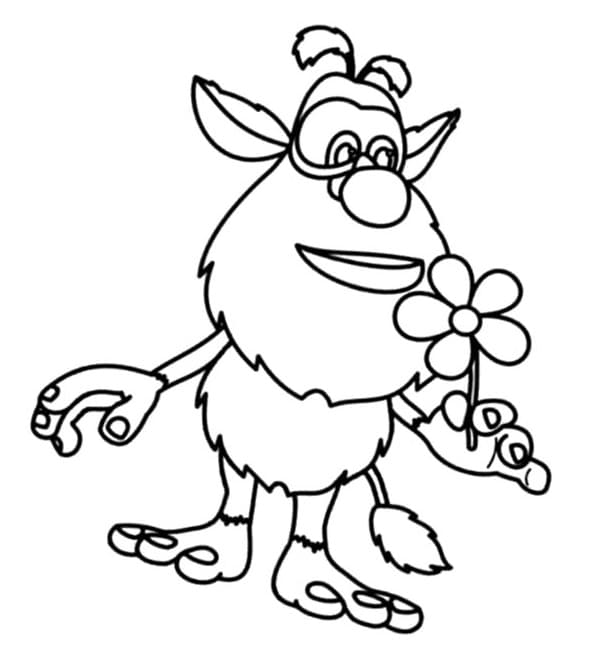 Booba and Flower coloring page