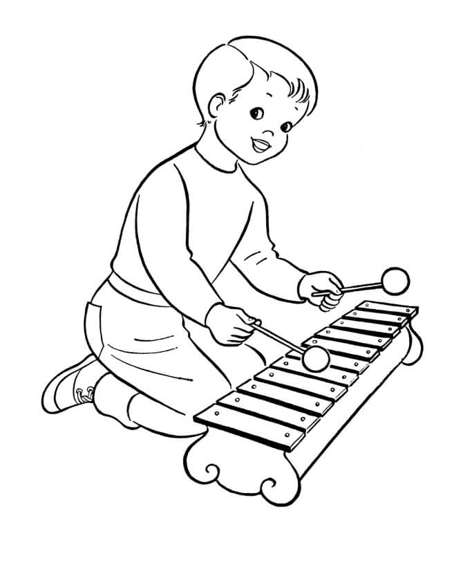 Boy Playing Xylophone