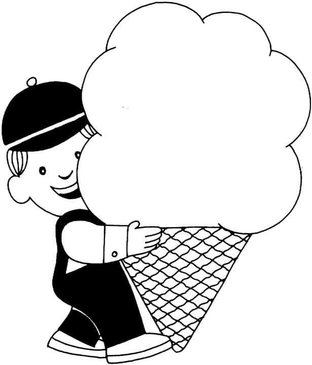 Boy and Big Ice Cream Coloring Page - Free Printable Coloring Pages for ...