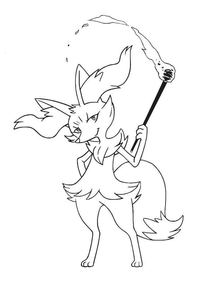 braixen coloring page transparent png pokemon