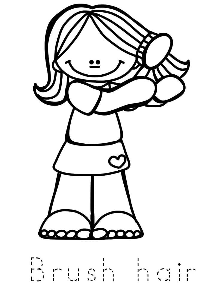 Brush Hair Coloring Page Free Printable Coloring Pages for Kids