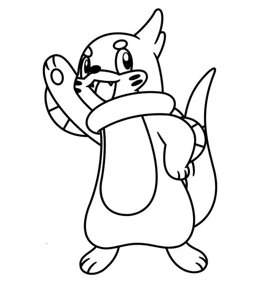 buizel coloring page transparent png pokemon