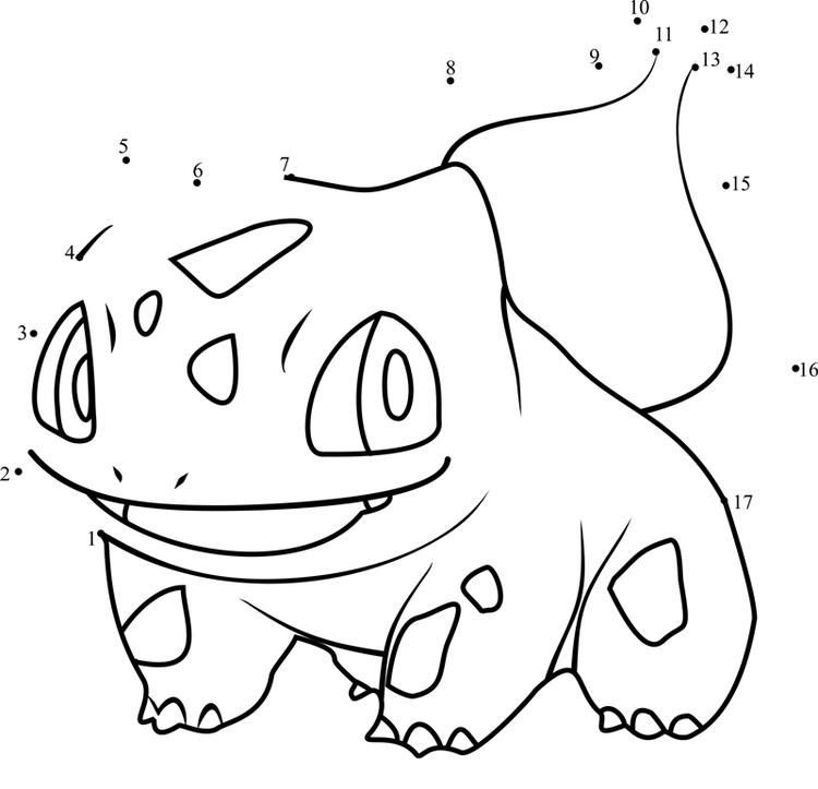 Bulbasaur Dot To Dot Coloring Page Free Printable Coloring Pages For Kids