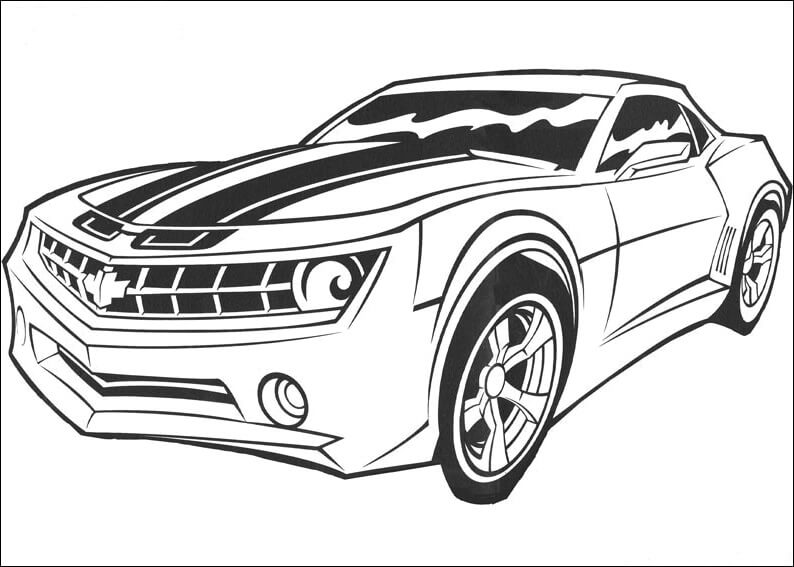 Camaro Bumblebee Colorir Coloriage Carros Boyama Araba Imprimir 