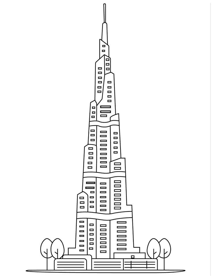 Burj Khalifa 1 Coloring Page - Free Printable Coloring Pages for Kids