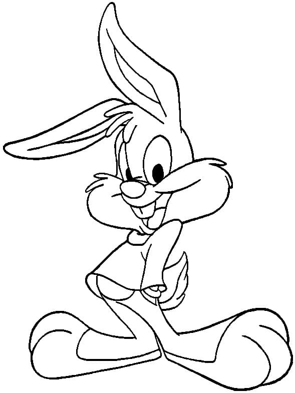 Buster Bunny from Tiny Toon Adventures Coloring Page - Free Printable