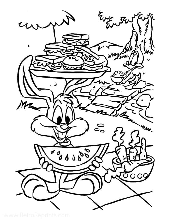 Buster Bunny on a Picnic